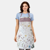 Tablier Fleurs de prairie blanc violet (Porté)