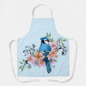 Tablier Fleurs de printemps bleu Jay (Recto)