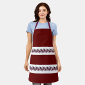 Tablier - Fleurs de prune sur bandes blanches (Porté)