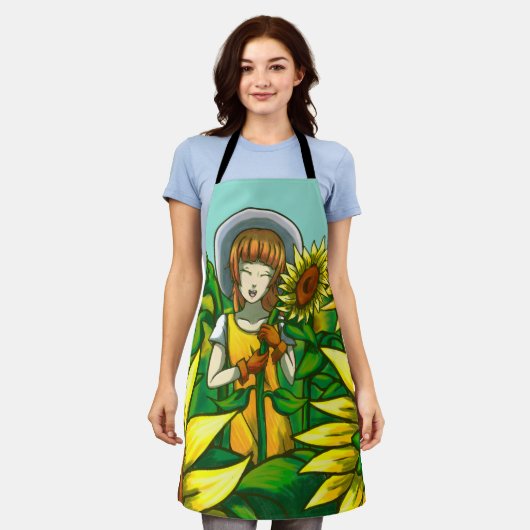 Tablier Fleurs de soleil (Porté)