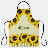 Tablier Fleurs de soleil de pays personnalisées (Recto)