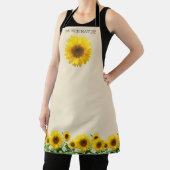 Tablier Fleurs de soleil élégantes sur beige clair (Insitu)