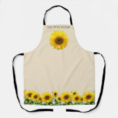 Tablier Fleurs de soleil élégantes sur beige clair (Recto)