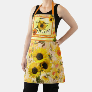 Tablier Fleurs de soleil Jaunes Chèque Belle Cuisine