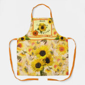 Tablier Fleurs de soleil Jaunes Chèque Belle Cuisine (Recto)