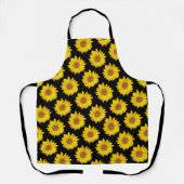 Tablier Fleurs de soleil jaunes sur aire noire (Recto)