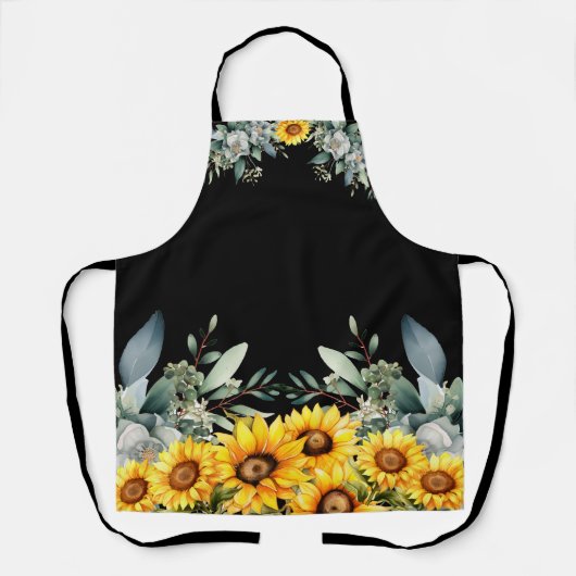 Tablier Fleurs de soleil mignonnes partout sur l'aire d'im (Recto)