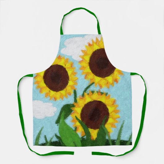 Tablier Fleurs de soleil peintes (Recto)