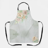 Tablier Fleurs de teintes terreuses Bohème Élégant Vert Sa (Recto)