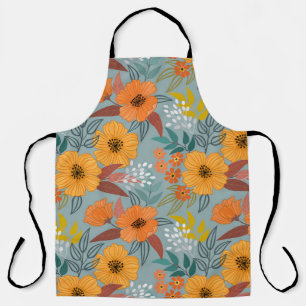 Tablier Fleurs de tirage à la main colorée sans couture mo