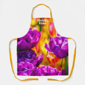 Tablier Fleurs de Tulipe Violette Charmante (Recto)