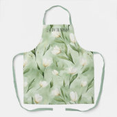 Tablier Fleurs de tulipes blanches vertes (Recto)