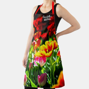 Tablier Fleurs De Tulipes Colorées Au Printemps