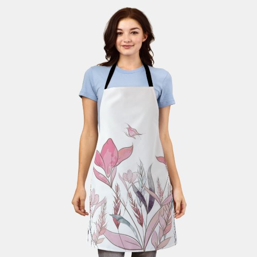 Tablier Fleurs d'eau (Porté)
