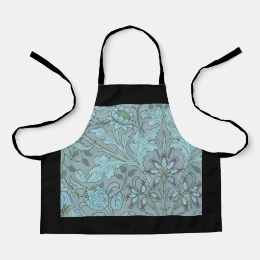 Tablier Fleurs décoratives bleu pastel  (Recto)