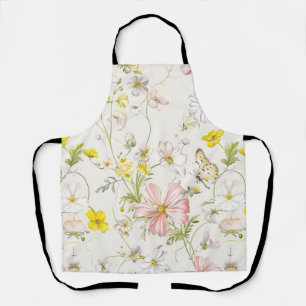 Tablier fleurs délicates avec papillon à la chinoise