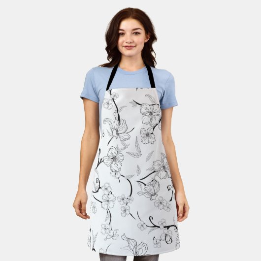 Tablier Fleurs déplaisantes Motif 7 (Porté)