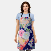 Tablier Fleurs, design japonais (Porté)
