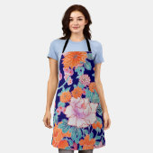 Tablier Fleurs, design japonais (Porté)