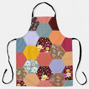 Tablier Fleurs d'hexagone colorées Design de revêtement