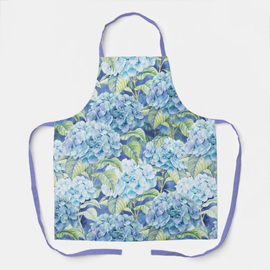 Tablier Fleurs d'Hydrangée Bleue (Recto)