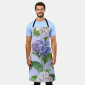 Tablier Fleurs d'hydrangée : texture florale multicolore. (Porté)