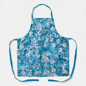 Tablier Fleurs d'impressionnisme bleu (Recto)