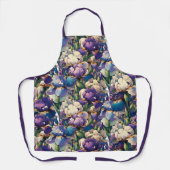 Tablier Fleurs d'iris violet Jardin de fleurs jardinage fl (Recto)