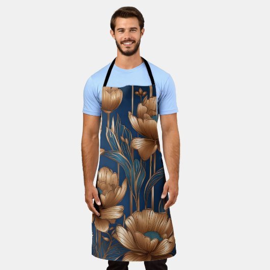 Tablier Fleurs d'or (Porté)