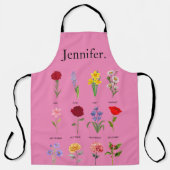 Tablier Fleurs du mois de naissance personnalisées Tous le (Recto)