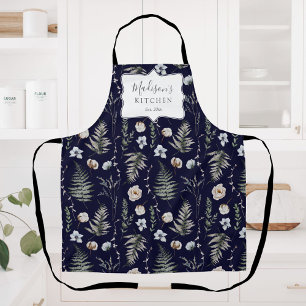 Tablier Fleurs et feuilles de fougère Forêt Florale Botani