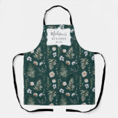 Tablier Fleurs et Feuilles de fougères Forêt Florale Botan (Recto)