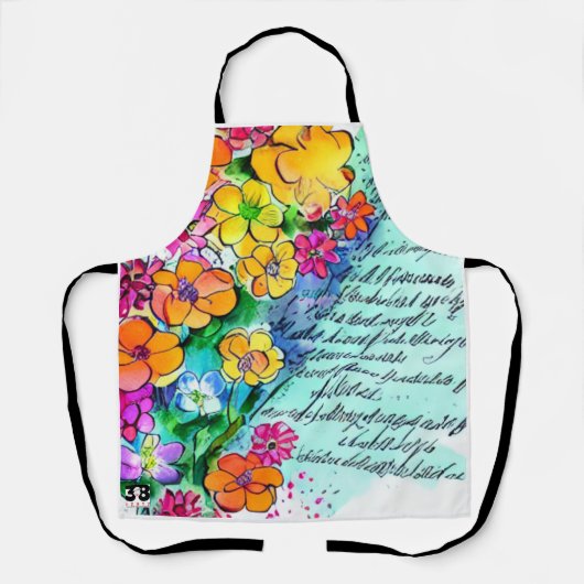 Tablier Fleurs et lettres (Recto)