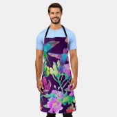 Tablier Fleurs et oiseaux exotiques (Porté)