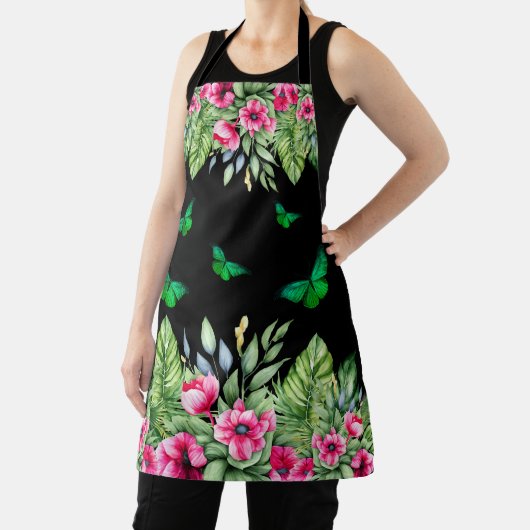 Tablier Fleurs et papillons tropicaux doux (Insitu)