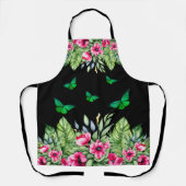 Tablier Fleurs et papillons tropicaux doux (Recto)