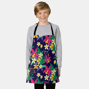 Tablier Fleurs Exotiques Colorées Motif Feuilles-23021