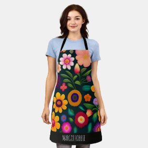 Tablier Fleurs exotiques Motif coloré