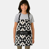 Tablier Fleurs Feuille Noir Motif moderne (Insitu)