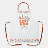 Tablier Fleurs florales de la meilleure maman du monde (Recto)