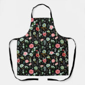 Tablier Fleurs florales rose botanique Motif (Recto)