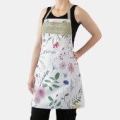 Tablier Fleurs fraîches de prés Khaki blanc (Insitu)