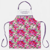 Tablier Fleurs Fuchsia personnalisées (Recto)