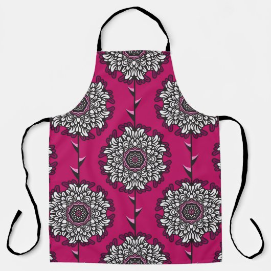 Tablier Fleurs Graphiques Florales rose sans joint (Recto)