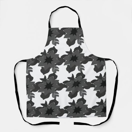 Tablier Fleurs Gris Noir Floral (Recto)