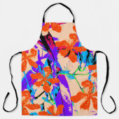 Tablier Fleurs Hawaii rose et violet (Recto)