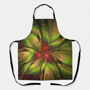 Tablier Fleurs imaginaires fractales douces et tendres