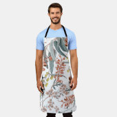 Tablier Fleurs indigènes australiennes. Noir motif transpa (Porté)