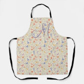 Tablier Fleurs Initiales Monogramme Papillons Cadeau Pour  (Recto)