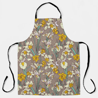 Tablier Fleurs Iris Narcissus Vintage sans fil